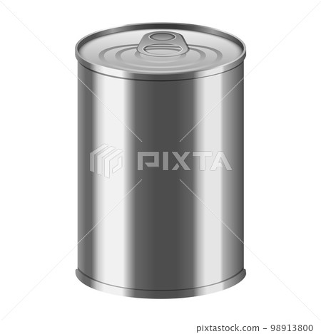 Vegetable tin can mockup. Realistic illustration of vegetable tin can vector mockup for web design isolated on white background 98913800