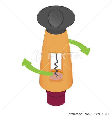 Plastic corkscrew icon. Isometric of plastic corkscrew vector icon for web design isolated on white background Plastic corkscrew icon. Isometric of plastic corkscrew vector icon for web design isolated on white background 98914012