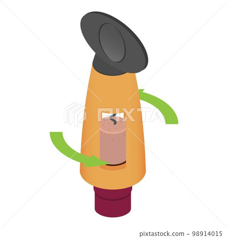 Remove cork from bottle icon. Isometric of remove cork from bottle vector icon for web design isolated on white background 98914015