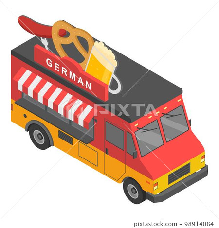 German food truck icon. Isometric of german food truck vector icon for web design isolated on white background 98914084
