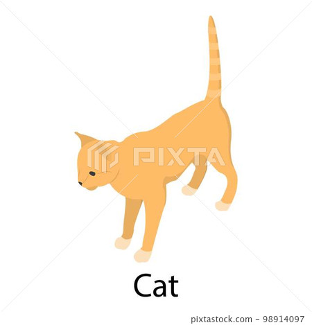 Cat icon. Isometric of cat vector icon for web design isolated on white background Cat icon. Isometric of cat vector icon for web design isolated on white background 98914097