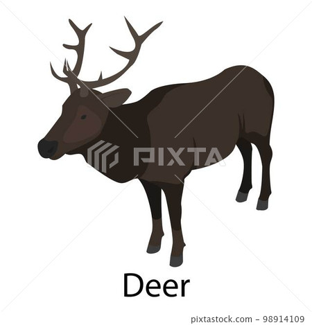 Deer icon. Isometric of deer vector icon for web design isolated on white background Deer icon. Isometric of deer vector icon for web design isolated on white background 98914109