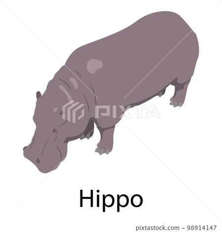 Hippo icon. Isometric of hippo vector icon for web design isolated on white background Hippo icon. Isometric of hippo vector icon for web design isolated on white background 98914147
