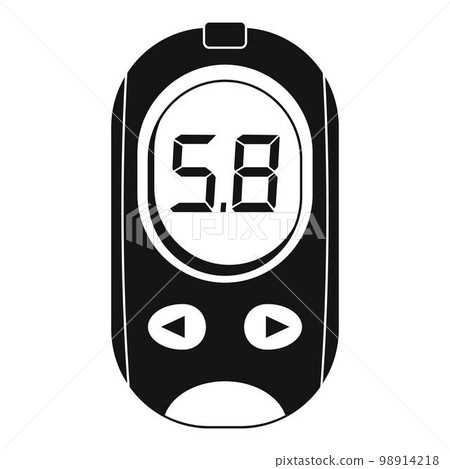 Blood glucose meter icon. Simple illustration of blood glucose meter vector icon for web design isolated on white background Blood glucose meter icon. Simple illustration of blood glucose meter vector icon for web design isolated on white background 98914218