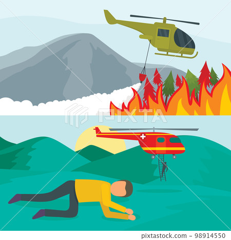 Helicopter aircraft drone chopper banner concept set. Flat illustration of 2 helicopter aircraft drone chopper vector banner horizontal concepts for web 98914550