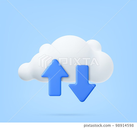 3d clouds arrow for concept design. 3d clouds arrow for concept design. 98914598