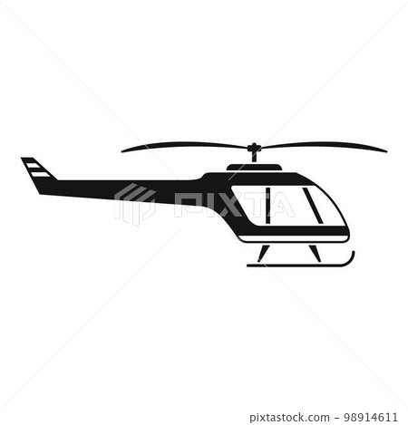 Small helicopter icon. Simple illustration of small helicopter vector icon for web design isolated on white background Small helicopter icon. Simple illustration of small helicopter vector icon for web design isolated on white background 98914611
