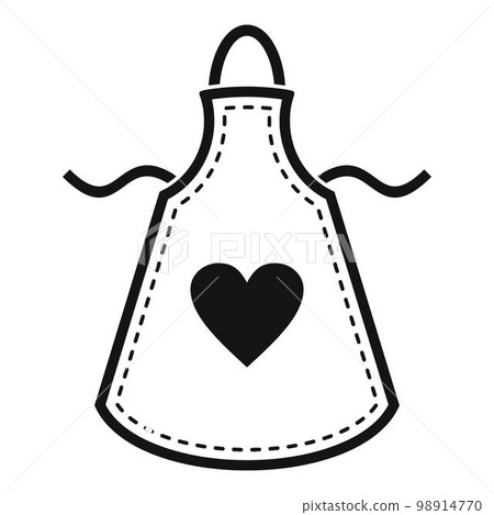Heart apron icon. Simple illustration of heart apron vector icon for web design isolated on white background 98914770