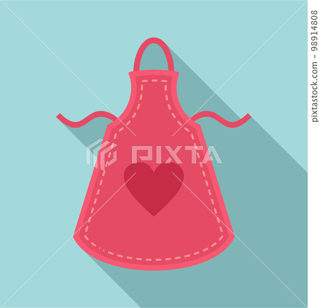 Heart apron icon. Flat illustration of heart apron vector icon for web design 98914808