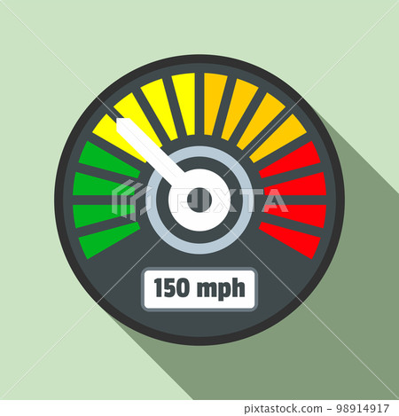 Colorful speedometer icon. Flat illustration of colorful speedometer vector icon for web design Colorful speedometer icon. Flat illustration of colorful speedometer vector icon for web design 98914917