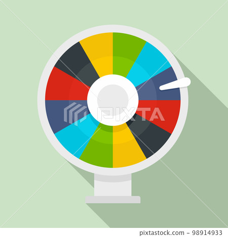 Color lucky wheel icon. Flat illustration of color lucky wheel vector icon for web design 98914933