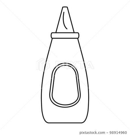 Mustard bottle icon. Outline mustard bottle vector icon for web design isolated on white background 98914960