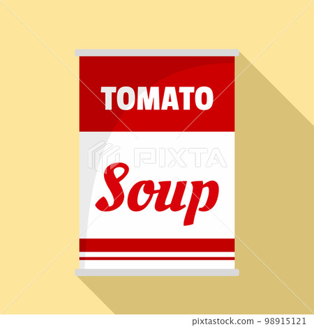 Tomato soup can icon. Flat illustration of tomato soup can vector icon for web design Tomato soup can icon. Flat illustration of tomato soup can vector icon for web design 98915121