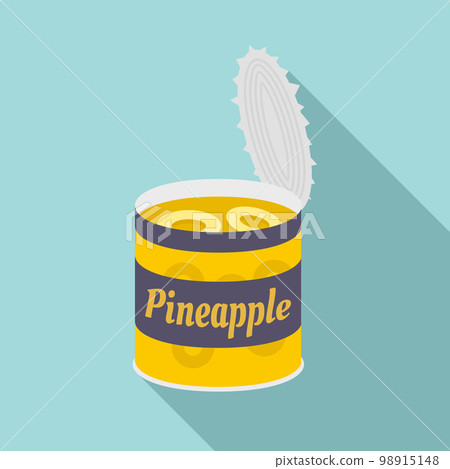 Pineapple tin can icon. Flat illustration of pineapple tin can vector icon for web design Pineapple tin can icon. Flat illustration of pineapple tin can vector icon for web design 98915148