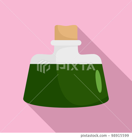 Dark green potion icon. Flat illustration of dark green potion vector icon for web design Dark green potion icon. Flat illustration of dark green potion vector icon for web design 98915599