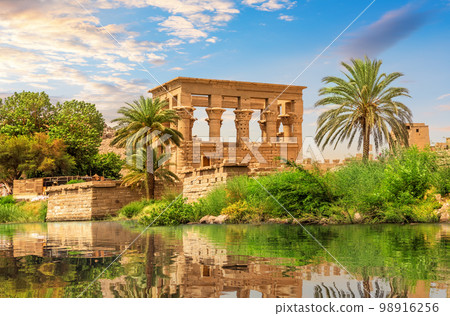 Trajan's Kiosk or the Pharaoh's Bed on the Philae Temple, Aswan, Egypt 98916256