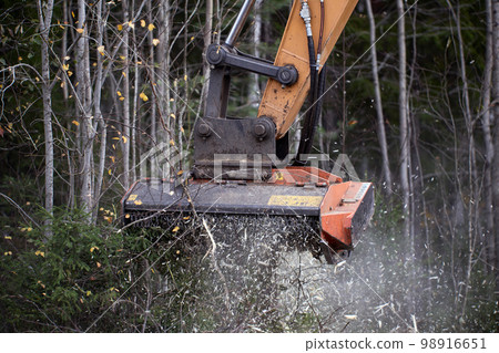 Land clearing equipment, forestry mulcher for excavator. Land clearing equipment, forestry mulcher for excavator. 98916651