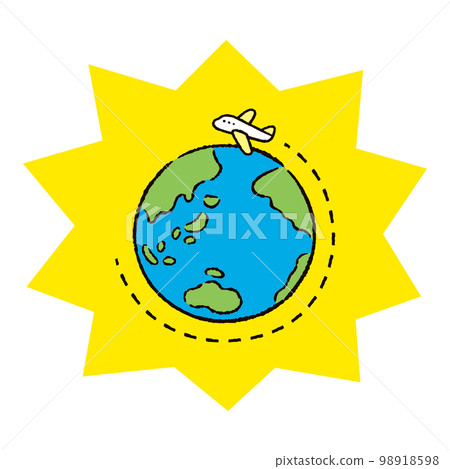 environment_earth_travel_airplane_starburst yellow environment_earth_travel_airplane_starburst yellow 98918598