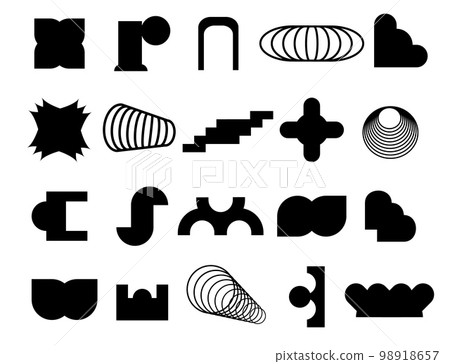 Set brutalism shapes for swiss minimal style. Vector illustration 98918657