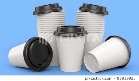 Set of paper coffee cups for cappuccino, americano, espresso, mocha, latte Set of paper coffee cups for cappuccino, americano, espresso, mocha, latte 98919923