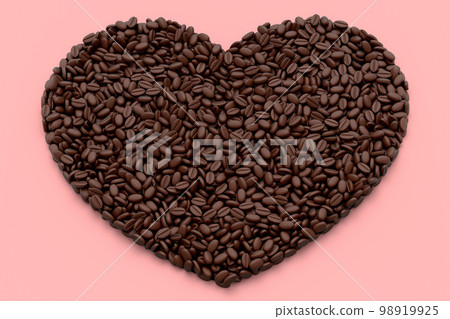 Roasted coffee beans spread out as background, concept takeaway food and drink Roasted coffee beans spread out as background, concept takeaway food and drink 98919925