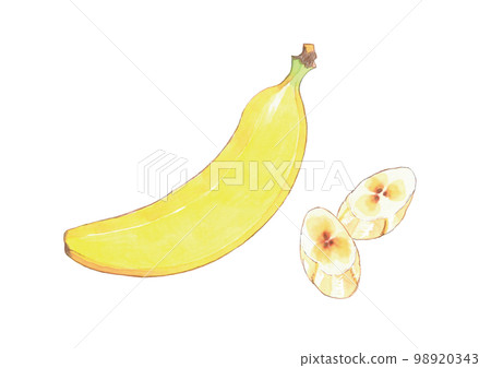 香蕉整條/切條手繪插畫Copic 香蕉整條/切條手繪插畫Copic 98920343