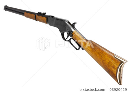Wild west period Winchester lever-action repeating rifle 98920429