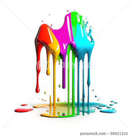 Colorful paint dripping. Abstract color splash isolated on white background. Colorful paint dripping. Abstract color splash isolated on white background. 98921102