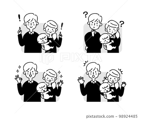 家庭面部表情設置上半身單色 家庭面部表情設置上半身單色 98924485