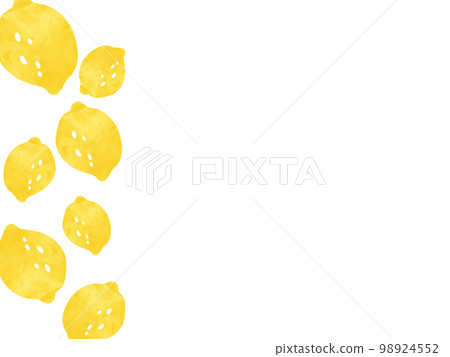 水彩畫可愛的檸檬插圖框架背景材料 水彩畫可愛的檸檬插圖框架背景材料 98924552