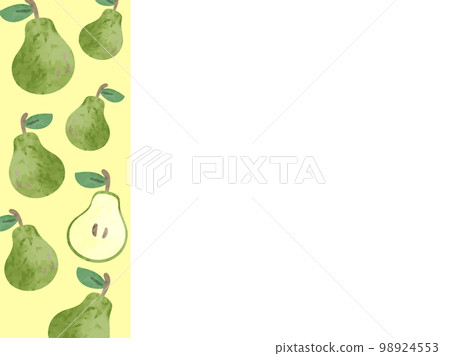 水彩畫可愛梨插畫框背景素材 98924553