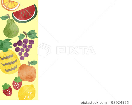Watercolor painting Cute fruit illustration Frame background material Watercolor painting Cute fruit illustration Frame background material 98924555