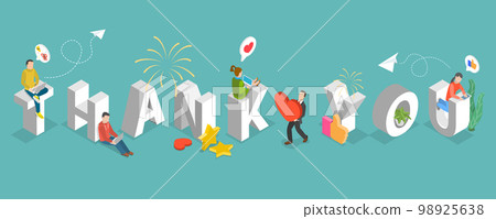 3D Isometric Flat Vector Conceptual Illustration of Thank You 3D Isometric Flat Vector Conceptual Illustration of Thank You 98925638