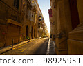 Valetta, Malta - 12 16 22: empty street in warm pleasant evening light 98925951