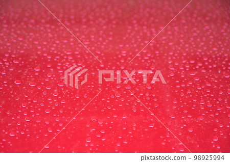 water on red hood car, transportation background water on red hood car, transportation background 98925994
