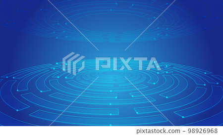 Technology turntable Internet vector background composed of blue dots and lines 98926968
