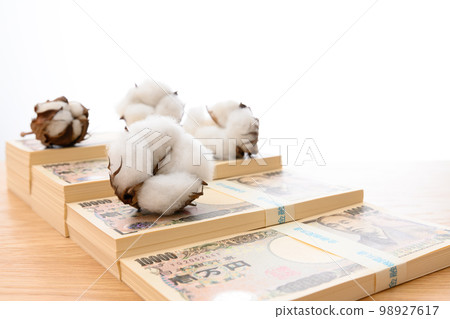 棉花價格市場商品期貨交易百萬日元紙幣階梯1000萬日元2022年10000日元鈔票 98927617