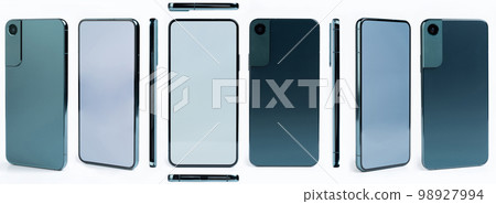 Different views of green generic smartphone 98927994