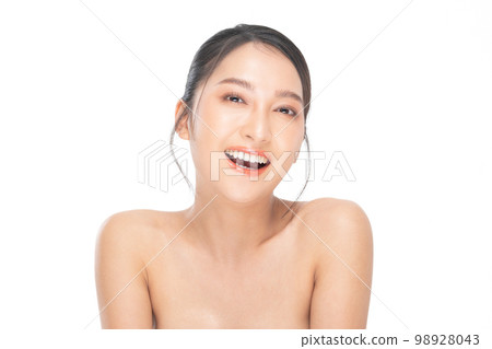 Beautiful Asian woman looking at camera smile with clean and fresh skin Happiness and cheerful with positive emotional,isolated on white background. Beauty and Cosmetics Concept. Proud her self. Beautiful Asian woman looking at camera smile with clean and fresh skin Happiness and cheerful with positive emotional,isolated on white background. Beauty and Cosmetics Concept. Proud her self. 98928043