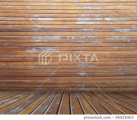 The Old wood wall in room with with empty space. 98928463