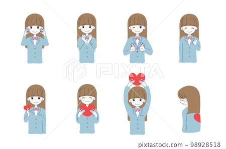 Set of girls doing heart gestures Set of girls doing heart gestures 98928518
