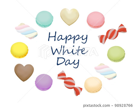 白色情人節快樂和糖果 98928766