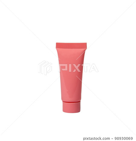 Blank tube of cosmetic product on white background. Mockup for design 98930069