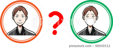 College graduate wondering whether to wear a mask 98930312
