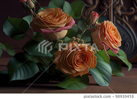 A beautiful bouquet of roses.Generative AI. A beautiful bouquet of roses.Generative AI. 98930458