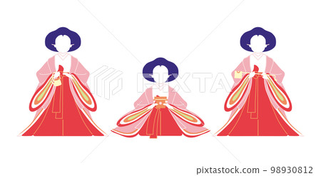雛人偶宮女三人（無背景） 98930812