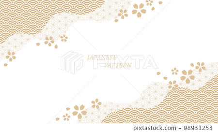 Japanese pattern background illustration gold Japanese pattern background illustration gold 98931253