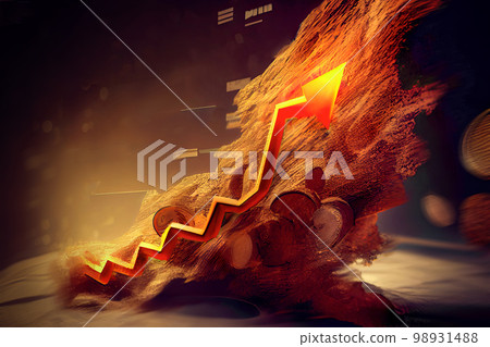 arrow growth chart, aggressive development strategy to accelerate the construction of a business plan fire arrow. 98931488