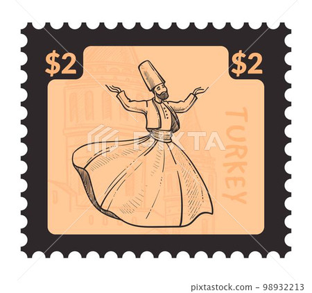 Dancing dervish postmark or postcard with price Dancing dervish postmark or postcard with price 98932213