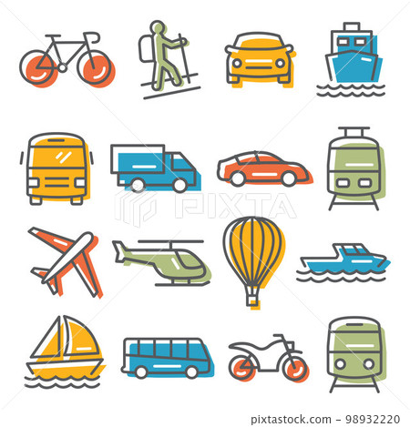 Transport icons set on white background 98932220